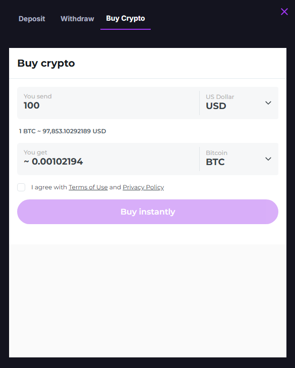 CoinCasino Buy Crypto